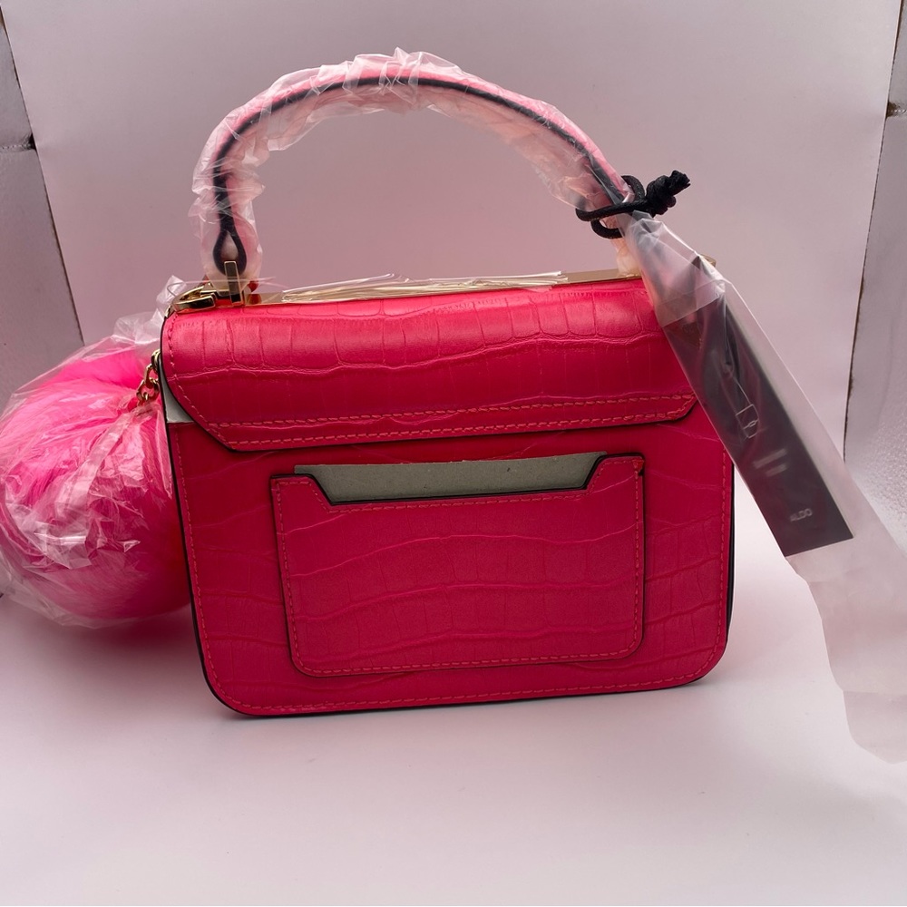 Aldo Chiadda  Bright Pink Women's Top Handle Handbag Shoulder Strap - Picture 12 of 13